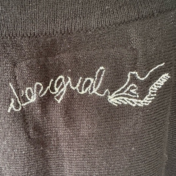 Desigual Loves Knitwear Art Deco Floral Exotic Bird Side Tie Unique Sweater XL - Picture 6 of 8